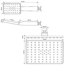 Acheter Ecd Germany Ensemble douchette à main+pommeau de douche pluie blanc carré pour salle de bain