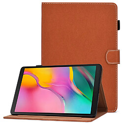 Etui en PU fermoir magnétique avec support et porte-cartes pour votre Samsung Galaxy Tab A 10.1 (2019) T510/T515 - marron