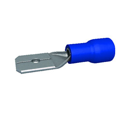 Bizline cosses 6.35 x 0.8 mm male bleu - boite de 100