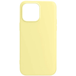 Avizar Coque pour iPhone 15 Pro Silicone Premium Semi rigide Finition Mate Douce Jaune