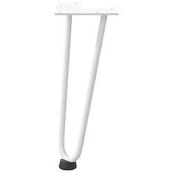 Acheter vidaXL Pieds de table en forme d'épingle à cheveux 4 pcs blanc 30 cm