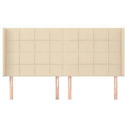 Avis Maison Chic Tête de lit scandinave avec oreilles,meuble de chambre Crème 183x16x118/128 cm Tissu -MN32870