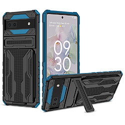 Coque en TPU avec béquille et porte-cartes, bleu pour votre Google Pixel 6a