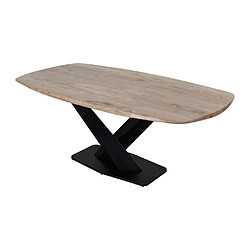 Acheter Vente-Unique Table à manger 8 personnes en bois d'acacia et métal - Naturel et noir - DANALI