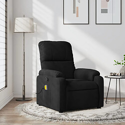 vidaXL Fauteuil inclinable de massage noir tissu microfibre