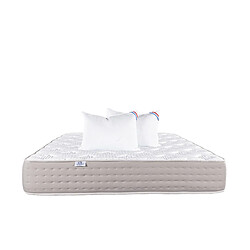 LUXURY LITERIE Matelas 160x200 cm, Dreamlux, 26 cm , ressorts ensachés, mousse haute densité, indépendance du couchage, face été/hiver + 2 Oreillers