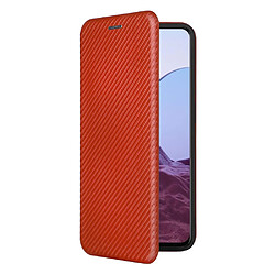 Coque en TPU + PU Texture en fibre de carbone, antichoc avec béquille en anneau et porte-carte, orange pour votre OnePlus Nord N20 5G