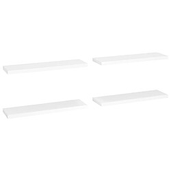 vidaXL Étagères murales flottantes 4 pcs blanc 90x23,5x3,8 cm MDF