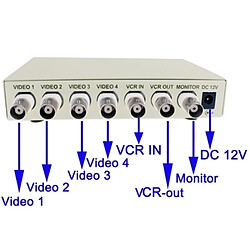 Wewoo CCTV couleur quad sécurité vidéo blanc 4 canaux diviseur de processeur