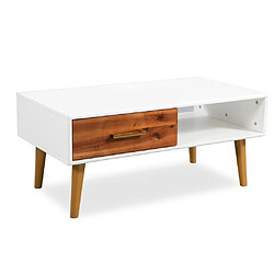 Avis Maison Chic Table basse,Table Console Table d'appoint, Table pour salon Bois d'acacia massif 90 x 50 x 40 cm -MN87440