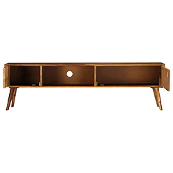 Avis Helloshop26 Meuble télé buffet tv télévision design pratique 140 cm bois solide de sesham 2502071/2