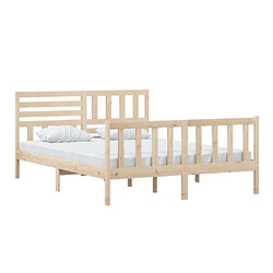 Avis Maison Chic Lit adulte - Lit simple Cadre de lit,Structure du lit Contemporain Bois massif 150x200 cm Très grand -MN31283