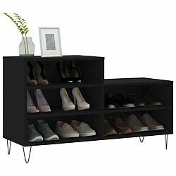 Avis Maison Chic Armoire à Chaussures Noir,Meuble de Rangement à Chaussures 102x36x60 cm Bois d'ingénierie -MN94248