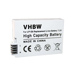 Vhbw Batterie Li-Ion 900mAh (7.2V) pour appareil photo CANON EOS 600D, 650D, 700D, remplace le modèle LP-E8