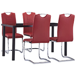 vidaXL Ensemble de salle à manger 5 pcs Similicuir Rouge