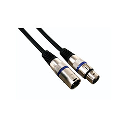 Perel Cable professionnel xlr, xlr male vers xlr femelle (10m noir)