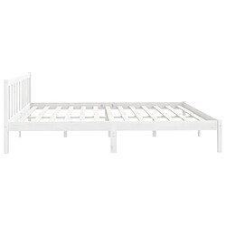 Acheter vidaXL Cadre de lit sans matelas blanc bois massif 200x200 cm