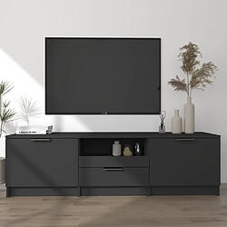 Maison Chic Meuble TV scandinave - Banc TV pour salon Noir 140x35x40 cm Bois d'ingénierie -MN26394