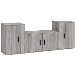 Maison Chic Ensemble de meubles TV 3 pcs pour salon - Sonoma gris Bois d'ingénierie -MN97142