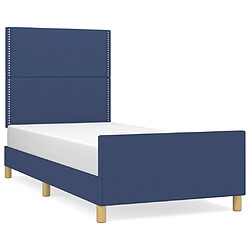 Maison Chic Cadre/structure de lit avec tête de lit pour adulte - Lit Moderne Chambre Bleu 80x200 cm Tissu -MN84719