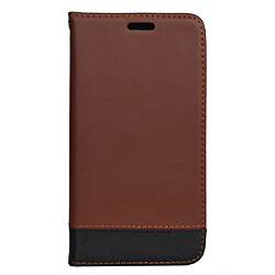 Wewoo Coque Pour iPhone 11 Etui à rabat en cuir véritable avec support et fentes cartes Marron