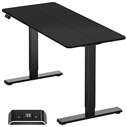 ONKRON Bureau Assis Debout avec Plateau 140 x 60 cm, Bureau Reglable en Hauteur Electrique avec Moteur - Bureau Qui Monte et Qui Descend Max Charge de 60 kg/Bureau Assis Debout Electrique WDT221E-B Noir