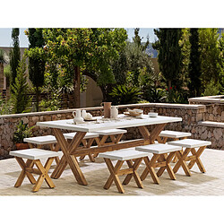 Beliani Ensemble de jardin OLBIA Béton Blanc