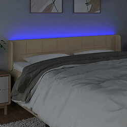 Acheter Maison Chic Tête de lit scandinave à LED,meuble de chambre Crème 183x16x78/88 cm Tissu -MN20134