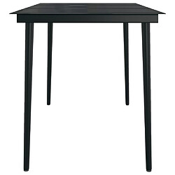 Avis vidaXL Table à dîner de jardin Noir 140x70x74 cm Acier et verre