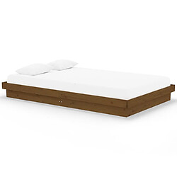 vidaXL Cadre de lit Marron miel Bois massif 120x200 cm