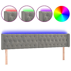 vidaXL Tête de lit à LED Gris clair 183x16x78/88 cm Velours