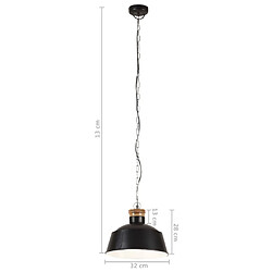 vidaXL Lampe suspendue industrielle 32 cm Noir E27 pas cher