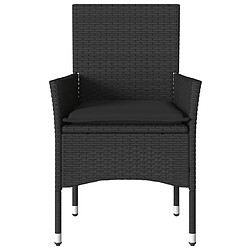 Acheter vidaXL Chaises de jardin avec coussins lot de 2 noir résine tressée