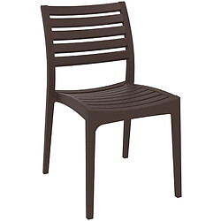 Decoshop26 Chaise de jardin en plastique design simple empilable marron 10_MDJ10227