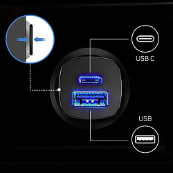 Chargeur Allume Cigare 5A Charge Rapide USB/USB Type C Noir - Baseus pas cher