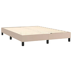 Acheter vidaXL Sommier à lattes de lit avec matelas LED Cappuccino 140x200 cm