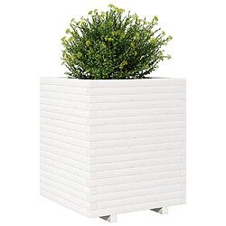 Avis vidaXL Jardinière blanc 60x60x72 cm bois de pin massif