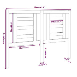 Acheter vidaXL Tête de lit 126x4x100 cm Bois massif de pin