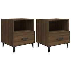 Maison Chic Lot de 2 Tables de chevet - Tables de Nuit Chêne marron Bois d'ingénierie