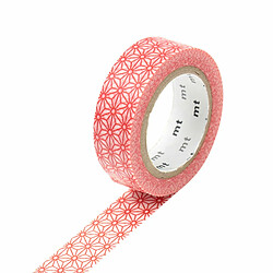 Masking tape étoiles rouge Asanoha Shuaka - 1,5 cm x 7 m