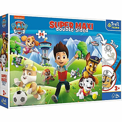 Trefl Primo - PAW Patrol, Les Aventures de Pat' Patrouille - 3en1 : Puzzle 24 Grands Eléments, Livre de Coloriage, Jeu avec des Eléments à Colorier, Puzzle