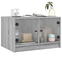 Acheter Maison Chic Table basse pour salon | Table à café avec portes en verre sonoma gris 68x50x42 cm -GKD68681