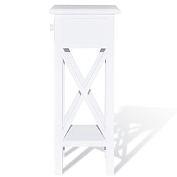 Acheter vidaXL Table d'appoint avec tiroir Blanc