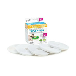 Cat-it Cat It Pack De 5 Filtres A Triple Action Pour Abreuvoir - Blanc - Pour Chat