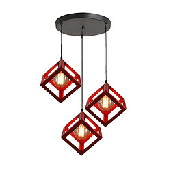 Avis Stoex Plafonnier Antique À 3 Lumières Lustre Creative Cube Rouge Suspension Luminaire Rétro en Métal, Pour Bureau, Chambre À Coucher, Cuisine, Bar, E27