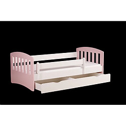 Lit classique 1 mix rose poudré avec un tiroir sans matelas 140/80