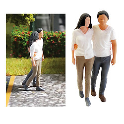 1:64 échelle Peinte à La Main Modèle Miniature Couple Figurines Park Diorama Blanc pas cher