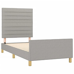 Acheter Maison Chic Lit adulte - Cadre Structure de lit avec tête de lit Contemporain Gris clair 100x200 cm Tissu -MN15998