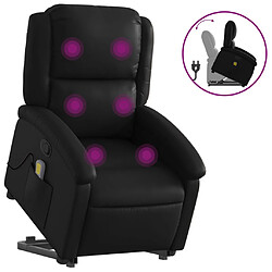 vidaXL Fauteuil inclinable de massage Noir Similicuir