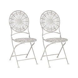 Beliani Chaise de jardin SCAFA Métal Blanc